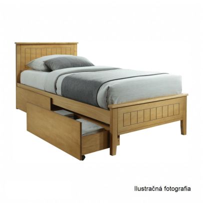 Posteľ, dub, 90x200, MIDEA 2