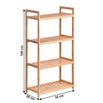 4-policový regál, prírodný bambus, FIORE TYP 2 2