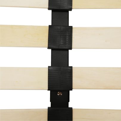 Manželská posteľ s roštom, 160x200, čierna ekokoža, MIKEL 2