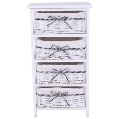 Komoda, 4 zásuvková, starobiela, RUBY 4 2