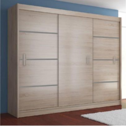 Skriňa s posúvacími dverami, dub sonoma/sivá, MERINA 250 2