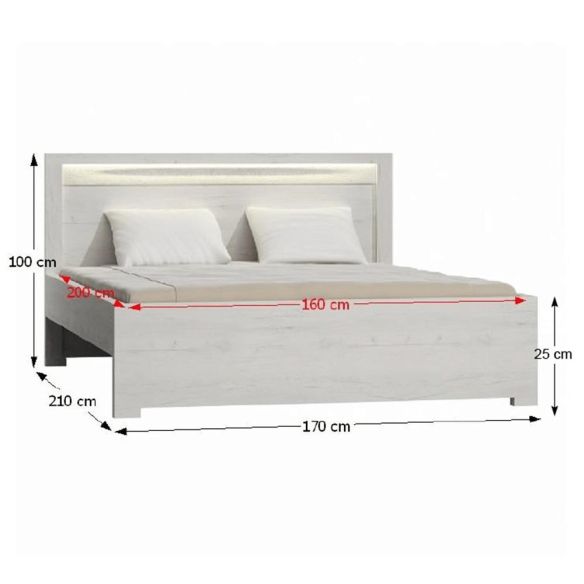 Posteľ, jaseň biely, 160x200, INFINITY I-19