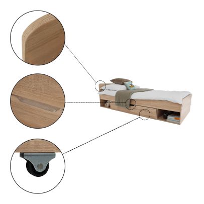 Posteľ 1S/90, dub sonoma, TEYO 2