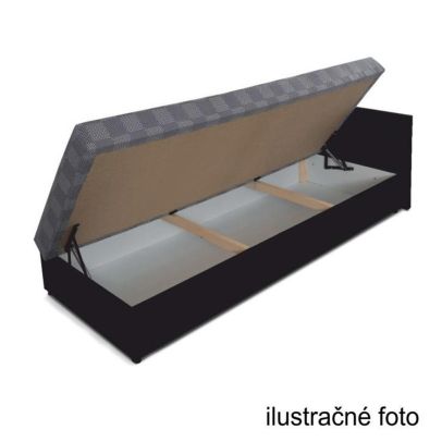 Váľanda s úložným priestorom, ekokoža hnedá/látka vzor, pravá, JUDIT 2