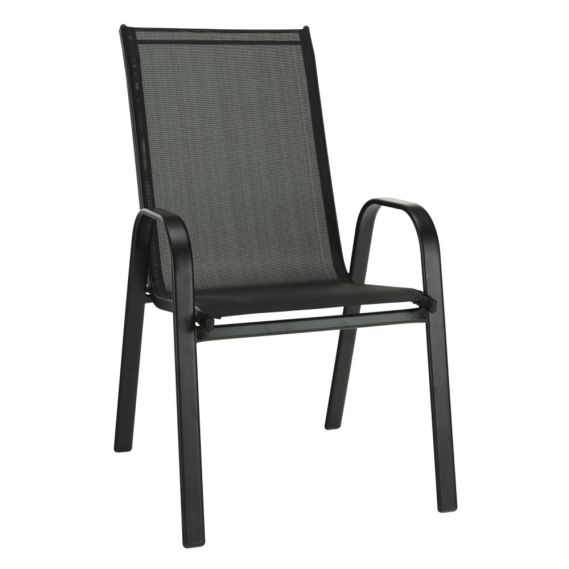 Stohovateľná stolička, tmavosivá/čierna, ALDERA | Stoly-stolicky.sk
