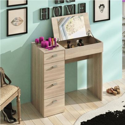 Toaletný stolík, toaletka, dub sonoma, BELINA 2