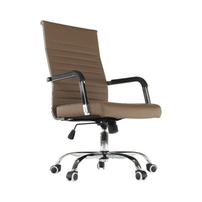 Kancelárske kreslo, ekokoža/kov, taupe/chróm, FARAN 2
