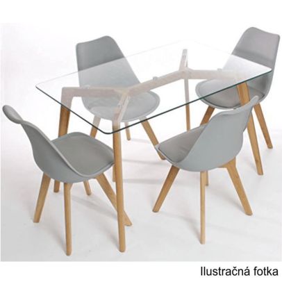 Stolička, sivá/buk, BALI 2 NEW 2