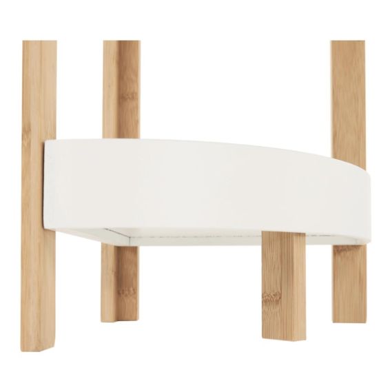 Rohový regál, biela/prírodný bambus, FONG