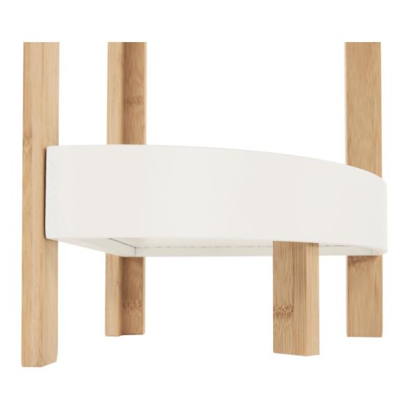 Rohový regál, biela/prírodný bambus, FONG