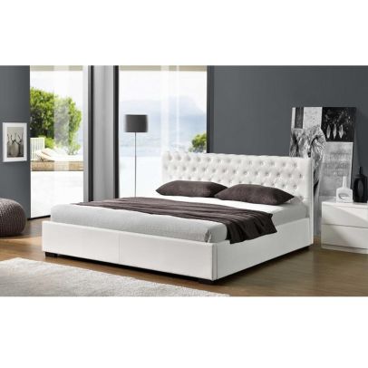 Posteľ s úložným priestorom, biela, 160x200, DORLEN 2 NEW 2