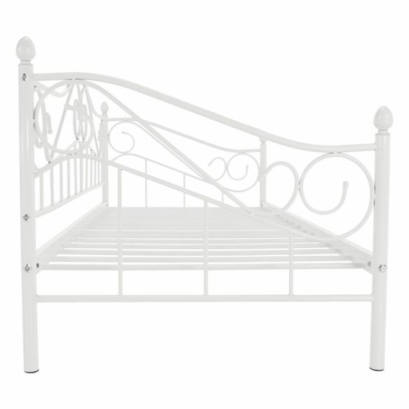 Kovová posteľ, biela, 90x200, DAINA