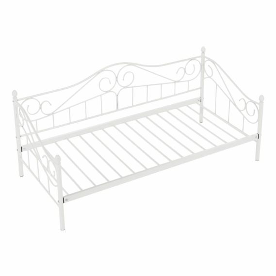 Kovová posteľ, biela, 90x200, DAINA