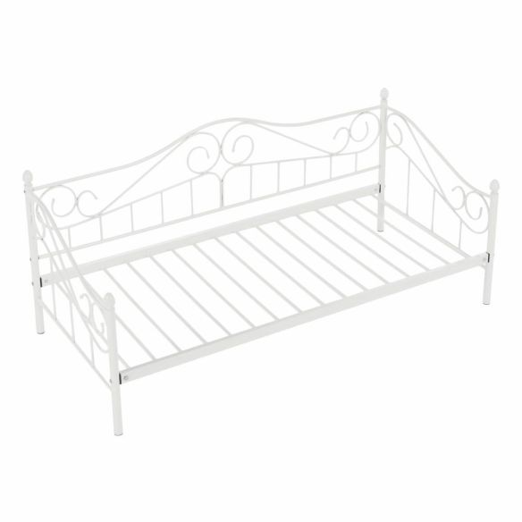 Kovová posteľ, biela, 90x200, DAINA