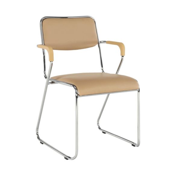 Zasadacia stolička, hnedá ekokoža, DERYA