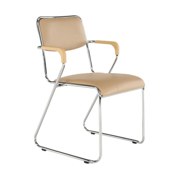 Zasadacia stolička, hnedá ekokoža, DERYA