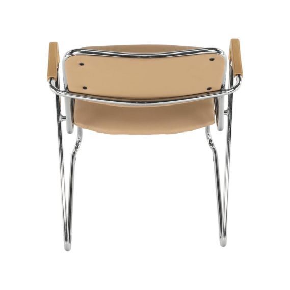 Zasadacia stolička, hnedá ekokoža, DERYA