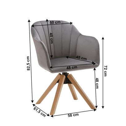 Otočné kreslo, svetlosivá/buk, DALIO 2