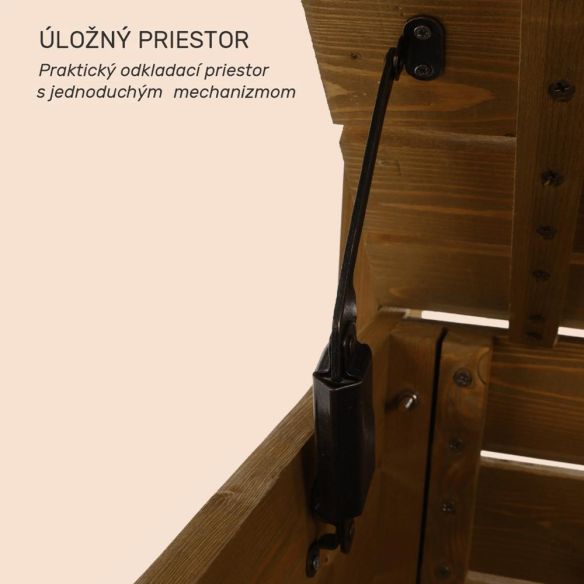 Záhradná lavička, hnedá, 150cm, AMULA