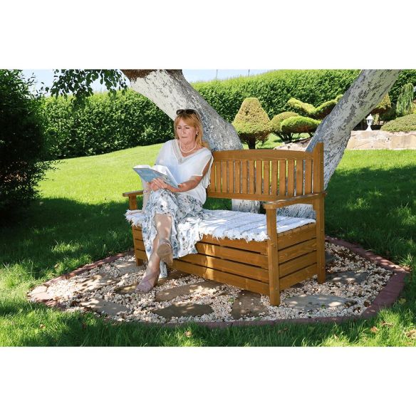 Záhradná lavička, hnedá, 150cm, AMULA