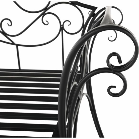 Záhradná lavička, čierna, ETELIA