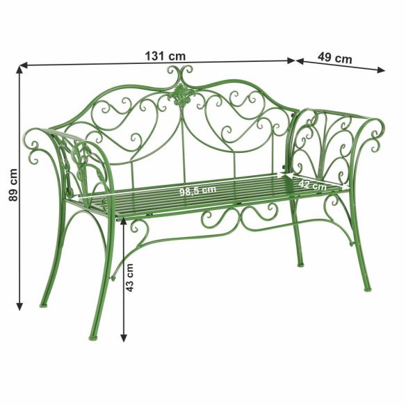 Záhradná lavička, zelená, ETELIA