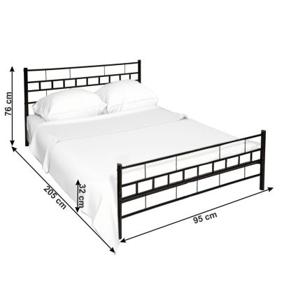 Posteľ, čierna, 90x200, TAJGI 2