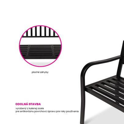Záhradná lavička so stolíkom, čierna, DAGNO 2