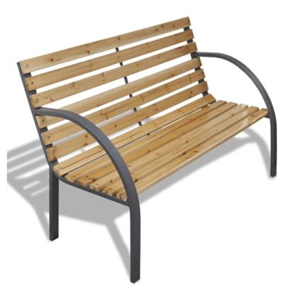 Záhradná lavička, čierna/prírodná, LACEA 2