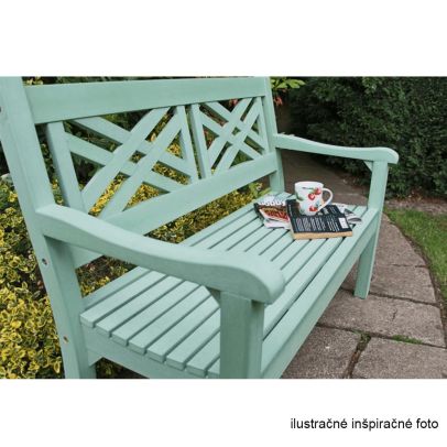 Drevená záhradná lavička, neo mint, 124 cm, FABLA 2