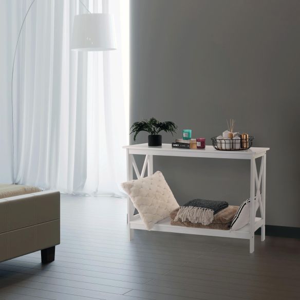 Konzolový stolík, biela, APOLOS