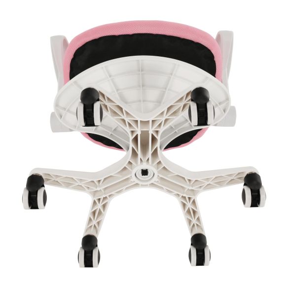 Rastúca stolička s podnožou a trakmi, ružová/biela, ANAIS