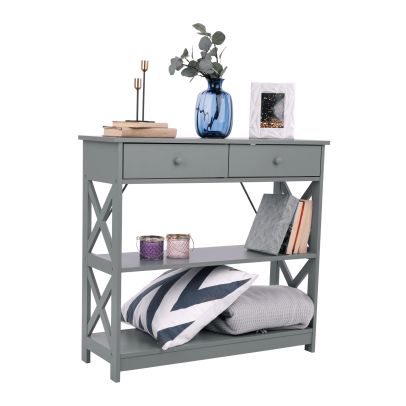 Konzolový stolík, sivá, LOMIR 2