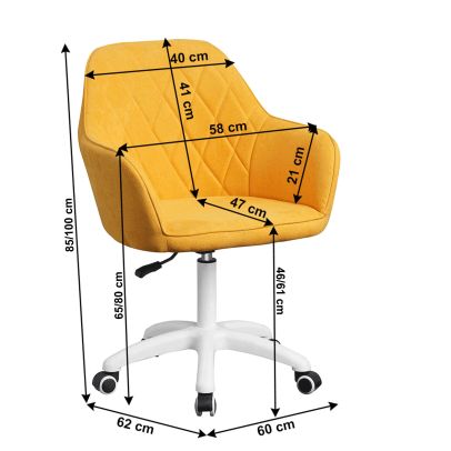 Kancelárske kreslo, látka žltá/biela, SANTY 2