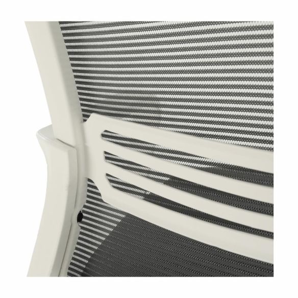 Kancelárska stolička, sieťovina sivá/látka čierna/plast biely, APOLO 2 NEW