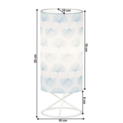 Stolná lampa, kov/biele textilné tienidlo, AVAM 2