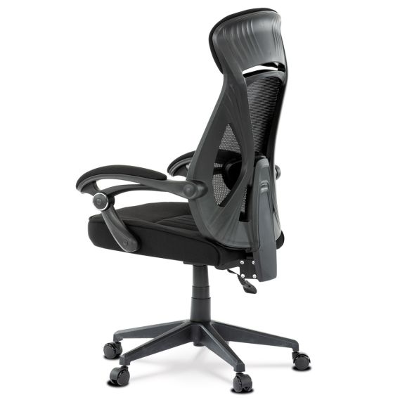 Kancelárska stolička, poťah čierna látka a čierna sieťovina MESH, PC mech. s aretáciou KA-Y309 BK