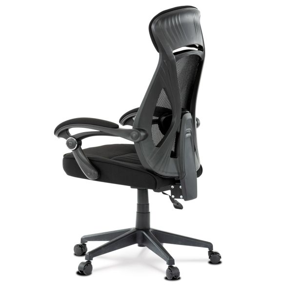 Kancelárska stolička, poťah čierna látka a čierna sieťovina MESH, PC mech. s aretáciou KA-Y309 BK