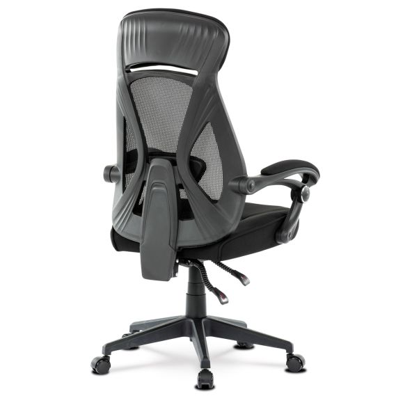 Kancelárska stolička, poťah čierna látka a čierna sieťovina MESH, PC mech. s aretáciou KA-Y309 BK