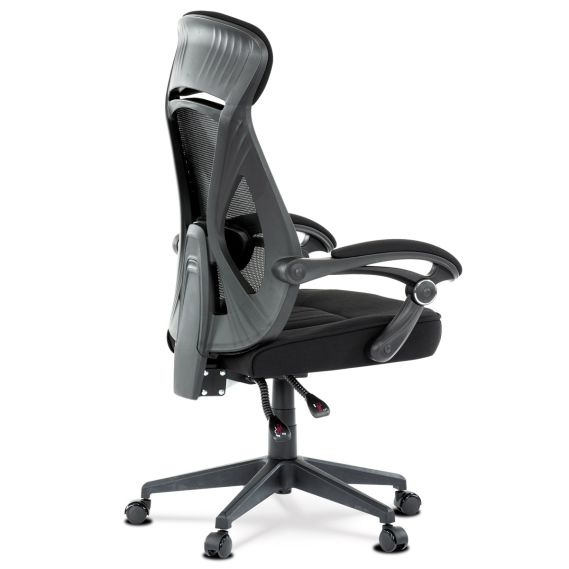 Kancelárska stolička, poťah čierna látka a čierna sieťovina MESH, PC mech. s aretáciou KA-Y309 BK