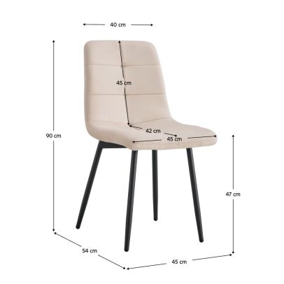 Jedálenská stolička, béžová Velvet látka/kov, DAMIA TYP 1 2