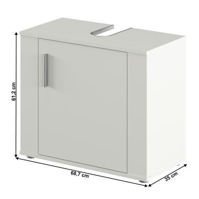 Skrinka pod umývadlom, matná biela, LESSY NEW 02 2