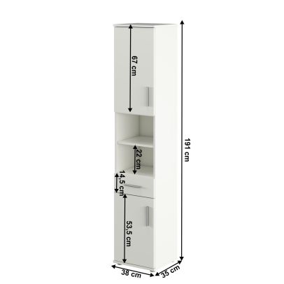 Vysoká skrinka, matná biela, LESSY NEW 05 2