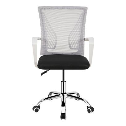 Kancelárske kreslo, sivá/čierna/biela/chróm, IZOLDA NEW 2