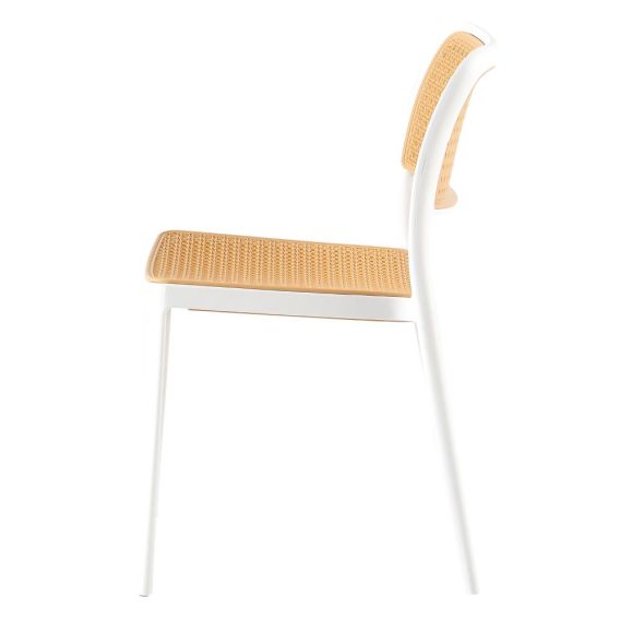 Stohovateľná stolička, biela/béžová, RAVID TYP 1