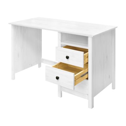 Písací stôl TORINO biely, kovové úchytky 2