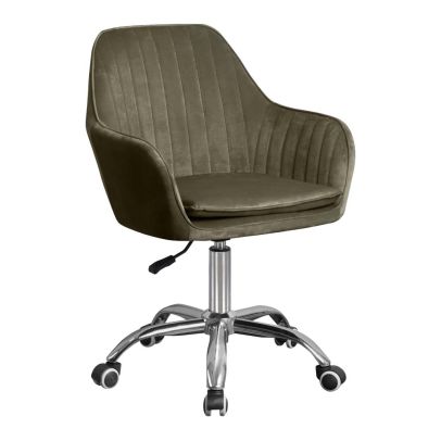 Kancelárske kreslo, sivohnedá Taupe Velvet látka/chróm, KLIAN 2