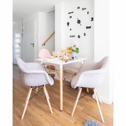 Jedálenský stôl, biela/buk, 70x70 cm, DIDIER 4 NEW 2