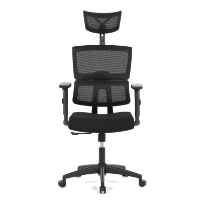 Kancelárska stolička, poťah čierna látka a čierna sieťovina MESH, hojdací mech. KA-B1025 BK 2