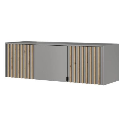 Nadstavec na skriňu NELLY 3D | sivá/lamela artisan